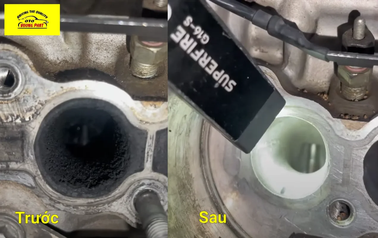 Garage chuyên bắn trấu vệ sinh họng nạp ô tô tại thành phố Hồ Chí Minh Trước và sau khi băn trấu vệ sinh họng nạp