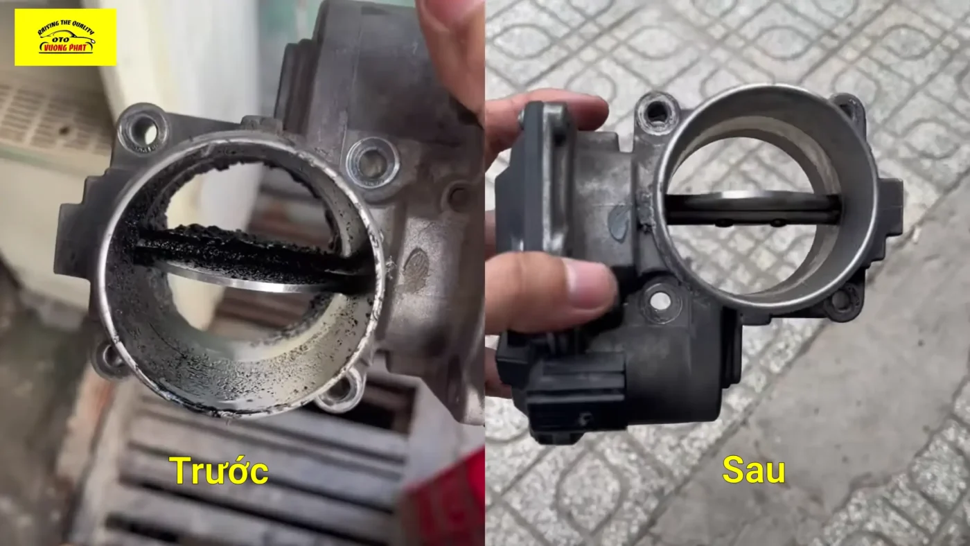 Garage chuyên bắn trấu vệ sinh họng nạp ô tô tại thành phố Hồ Chí Minh Trước và sau khi vệ sinh họng nạp xe ô tô
