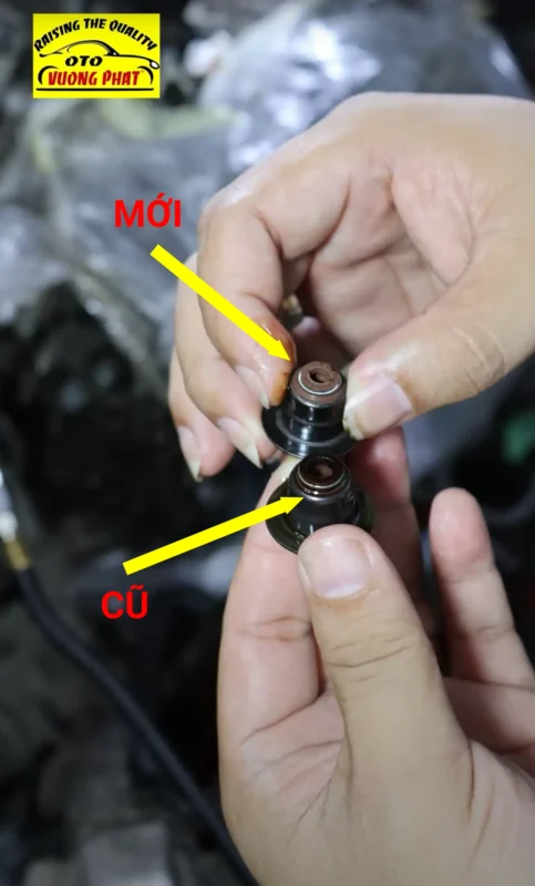 So sánh phớt gít mới và cũ sau khi tháo ra
